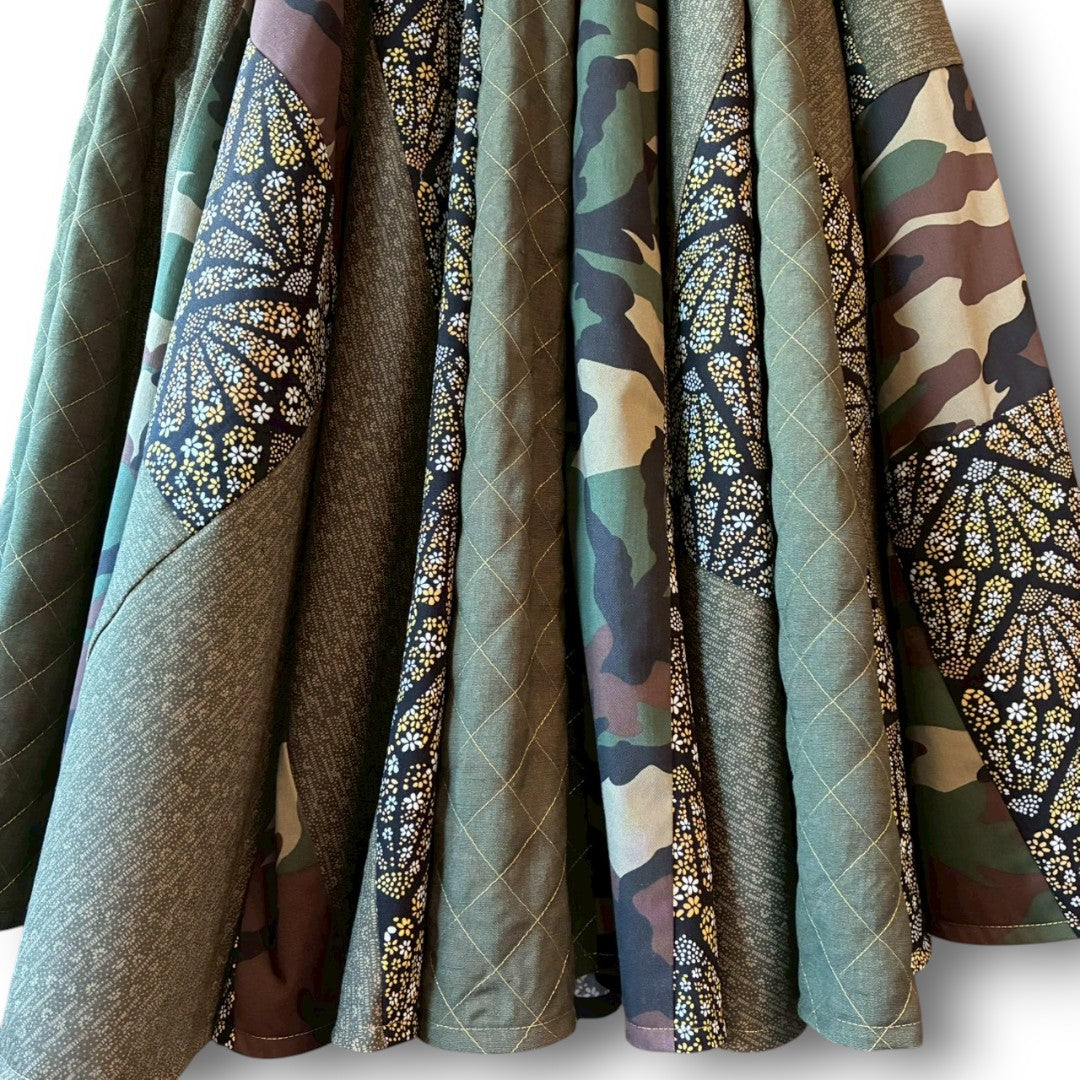 roi Kimono Mix Long Skirt | Reconstructed Japanese Fabric | Women | One-of-a-Kind | OLD FLIP