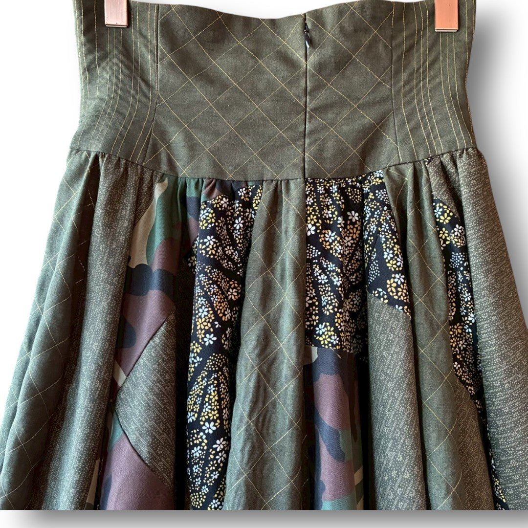 roi Kimono Mix Long Skirt | Reconstructed Japanese Fabric | Women | One-of-a-Kind | OLD FLIP