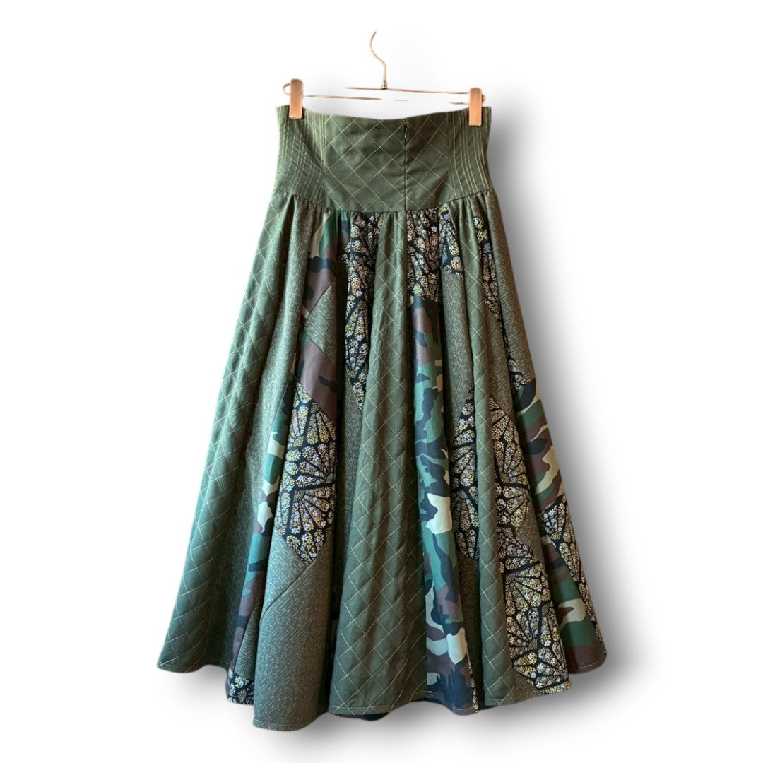 roi Kimono Mix Long Skirt | Reconstructed Japanese Fabric | Women | One-of-a-Kind | OLD FLIP