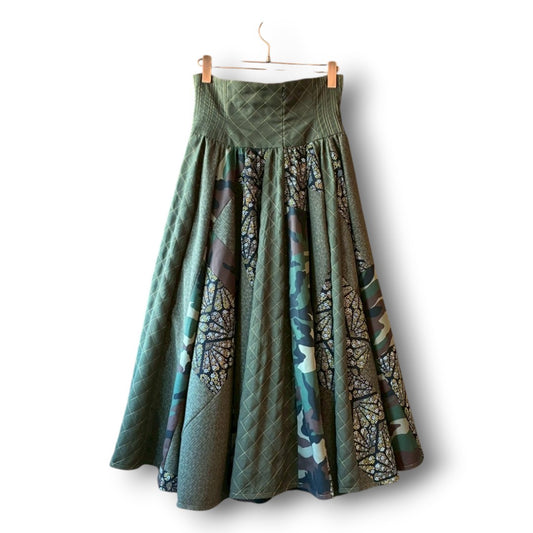 roi Kimono Mix Long Skirt | Reconstructed Japanese Fabric | Women | One-of-a-Kind | OLD FLIP