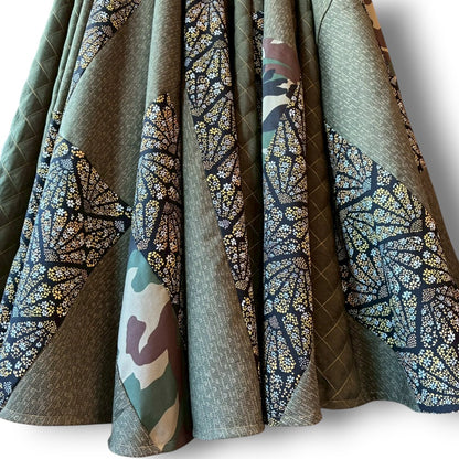 roi Kimono Mix Long Skirt | Reconstructed Japanese Fabric | Women | One-of-a-Kind | OLD FLIP