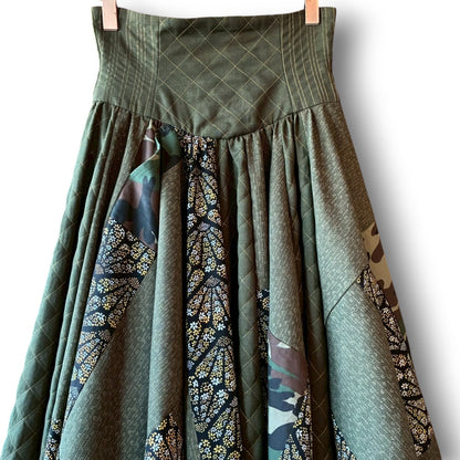 roi Kimono Mix Long Skirt | Reconstructed Japanese Fabric | Women | One-of-a-Kind | OLD FLIP