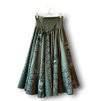 roi Kimono Mix Long Skirt | Reconstructed Japanese Fabric | Women | One-of-a-Kind | OLD FLIP