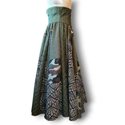 roi Kimono Mix Long Skirt | Reconstructed Japanese Fabric | Women | One-of-a-Kind | OLD FLIP