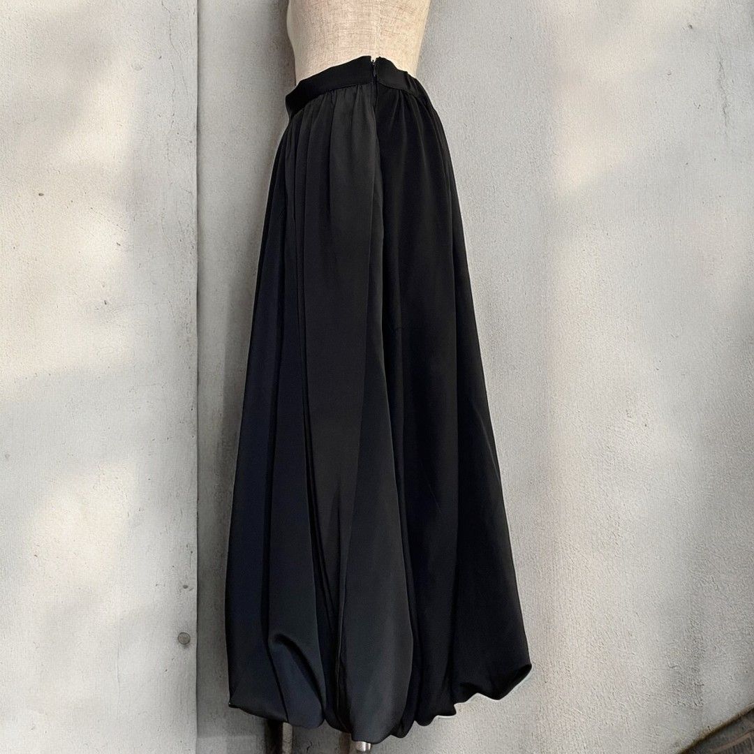 ロングスカート レディース  リメイク 着物 黒留袖 黒 ブラック kimono balloon skirt バルーンスカート recollect有明ガーデン店