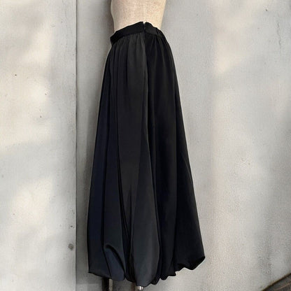ロングスカート レディース  リメイク 着物 黒留袖 黒 ブラック kimono balloon skirt バルーンスカート recollect有明ガーデン店