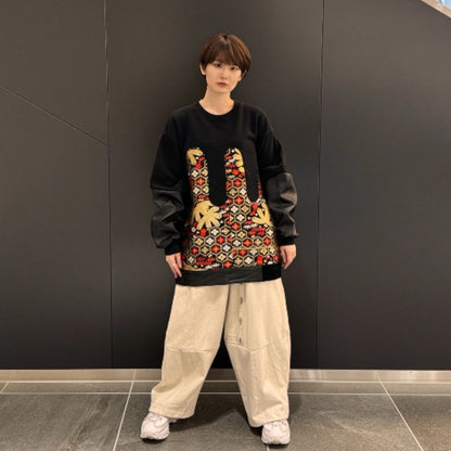 obi sweat 有明ガーデンrecollect店 スウェット トレーナー 着物 帯 再構築 リメイク remake kos0001