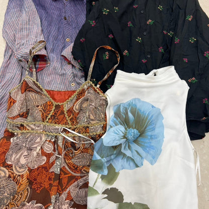 訳アリ古着MIX 春夏物 350kg カゴ台車2台分 リメイク素材用まとめ売り｜レディース 業販向け【OLD FLIP】