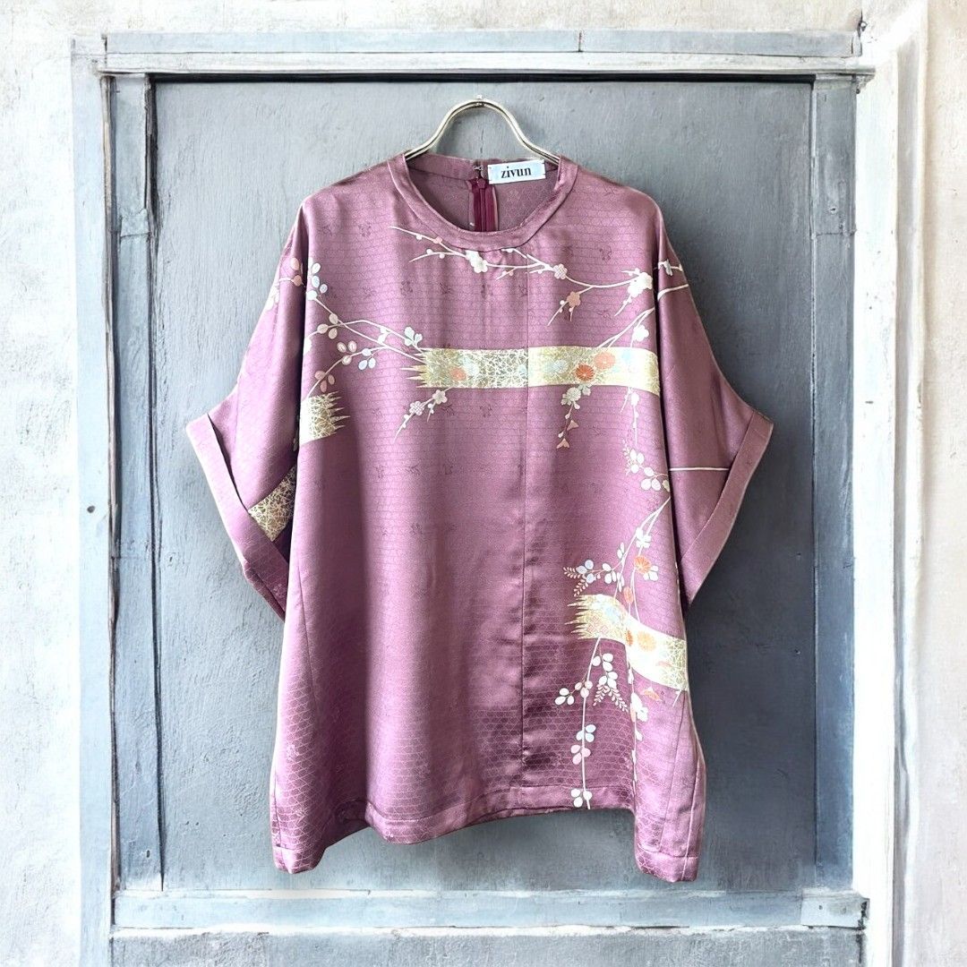 kimono blousse Ariake Garden Recollect store Kimono blouse shirt reconstruction remake remake pullover pink