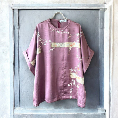kimono blousse Ariake Garden Recollect store Kimono blouse shirt reconstruction remake remake pullover pink
