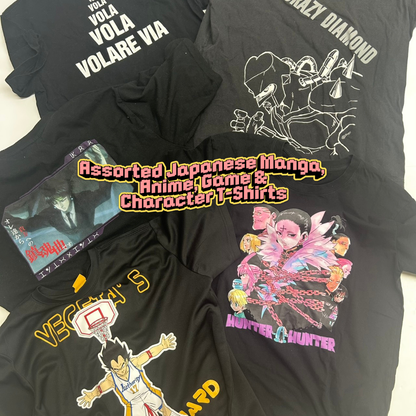Japanese Manga Anime Game Character T-Shirt Assorted Lot 24pcs