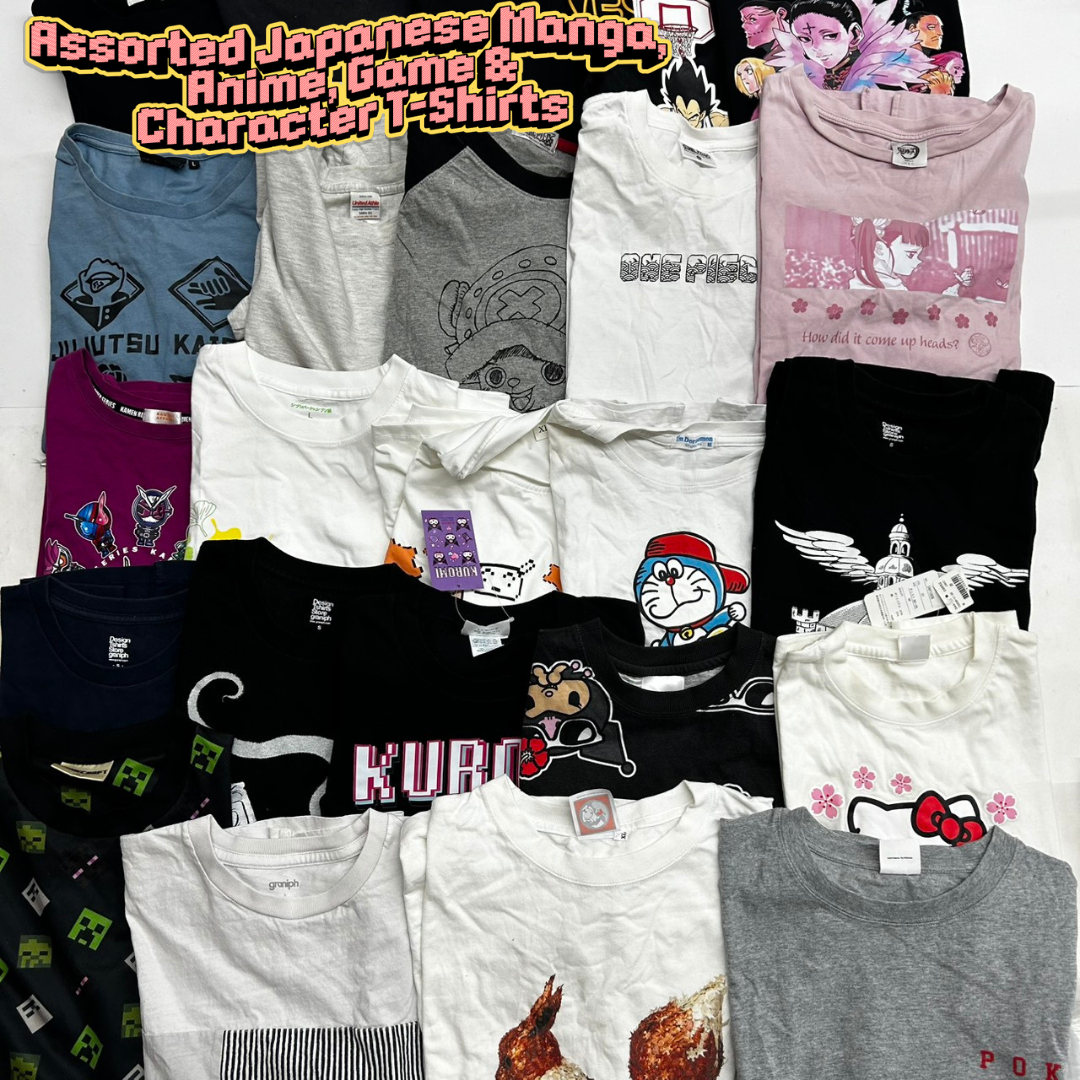 Japanese Manga Anime Game Character T-Shirt Assorted Lot 24pcs