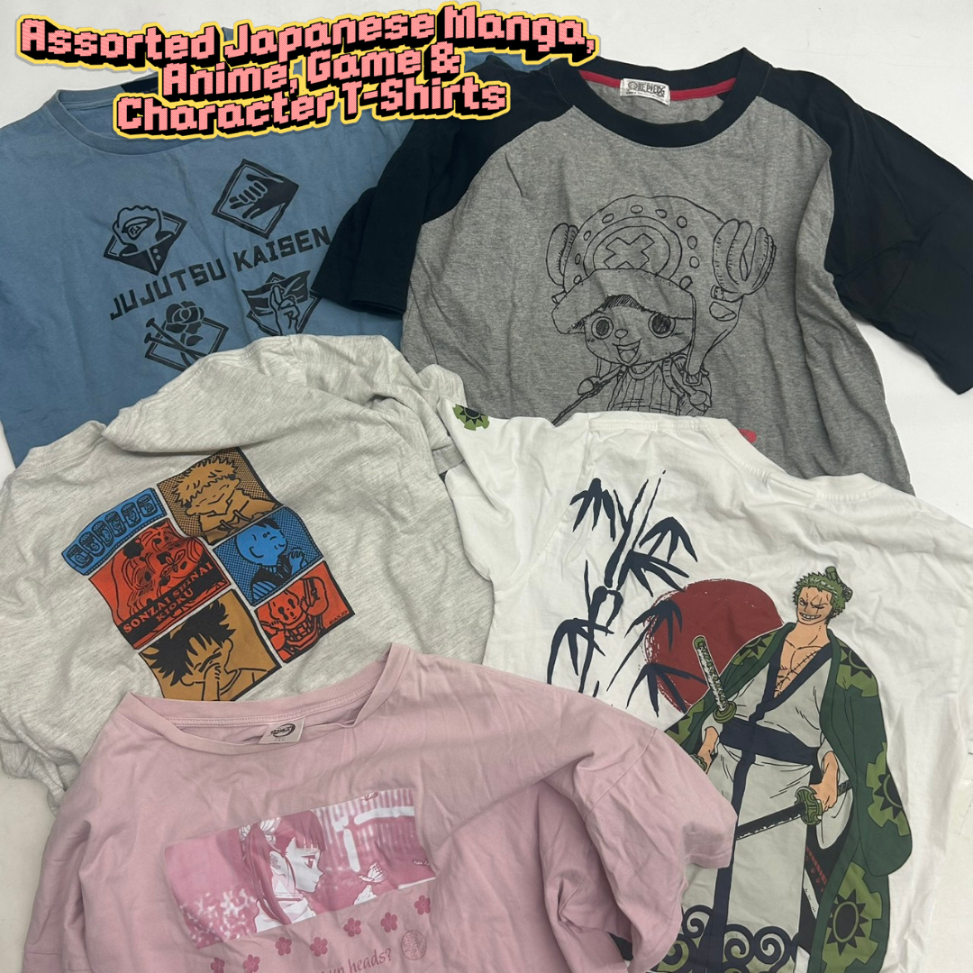 Japanese Manga Anime Game Character T-Shirt Assorted Lot 24pcs