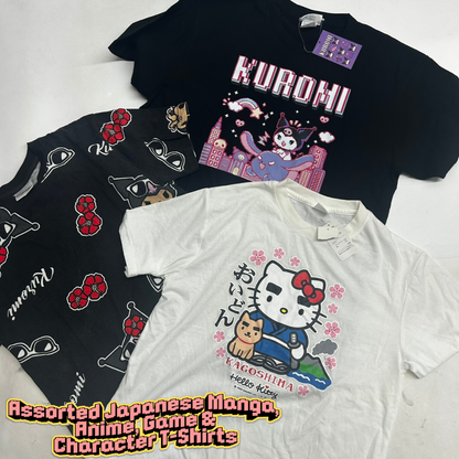 Japanese Manga Anime Game Character T-Shirt Assorted Lot 24pcs
