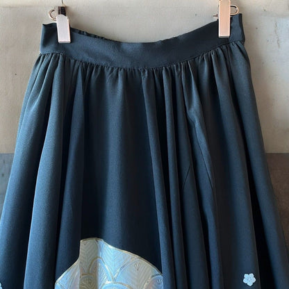 ロングスカート レディース  リメイク 着物 黒留袖 黒 ブラック kimono balloon skirt バルーンスカート recollect有明ガーデン店