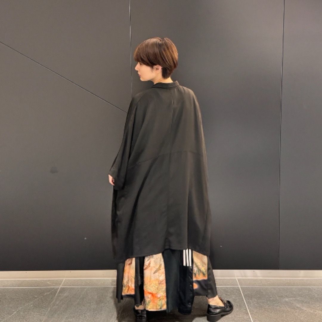 kimono poncho shirts 有明ガーデンrecollect店 着物 黒留袖 シャツ ポンチョ オーバーサイズ 再構築 リメイク remake kps0002