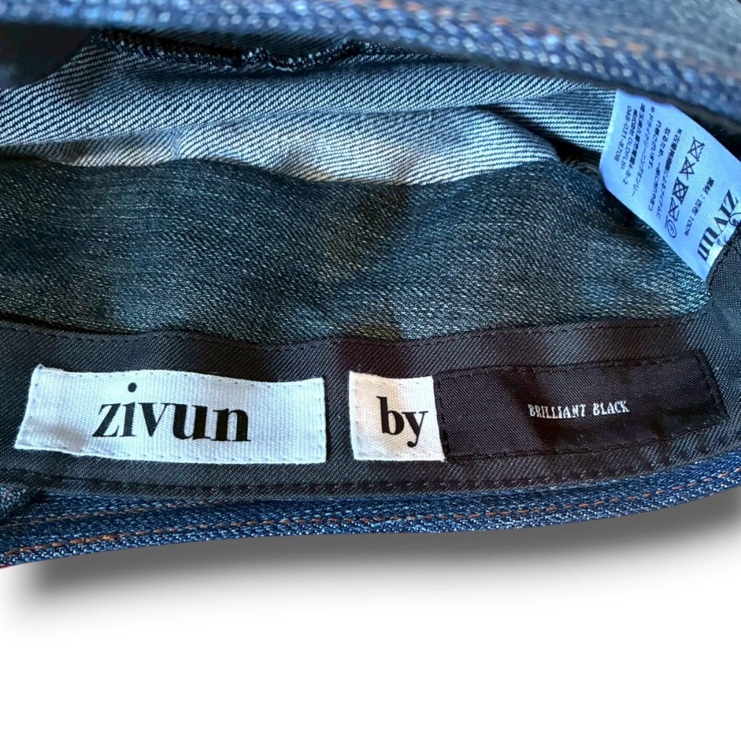 zivun × BLLIANT BLACK Remake Denim Cap | Structured Drape Design | Long Brim Work Cap | One-of-a-Kind | OLD FLIP