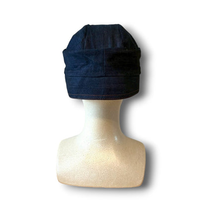 zivun × BLLIANT BLACK Remake Denim Cap | Structured Drape Design | Long Brim Work Cap deep blue | One-of-a-Kind | OLD FLIP
