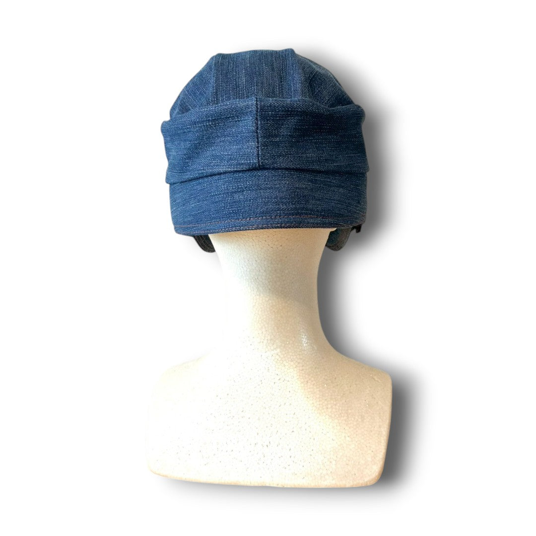 zivun × BLLIANT BLACK Remake Denim Cap | Structured Drape Design | Long Brim Work Cap | One-of-a-Kind | OLD FLIP