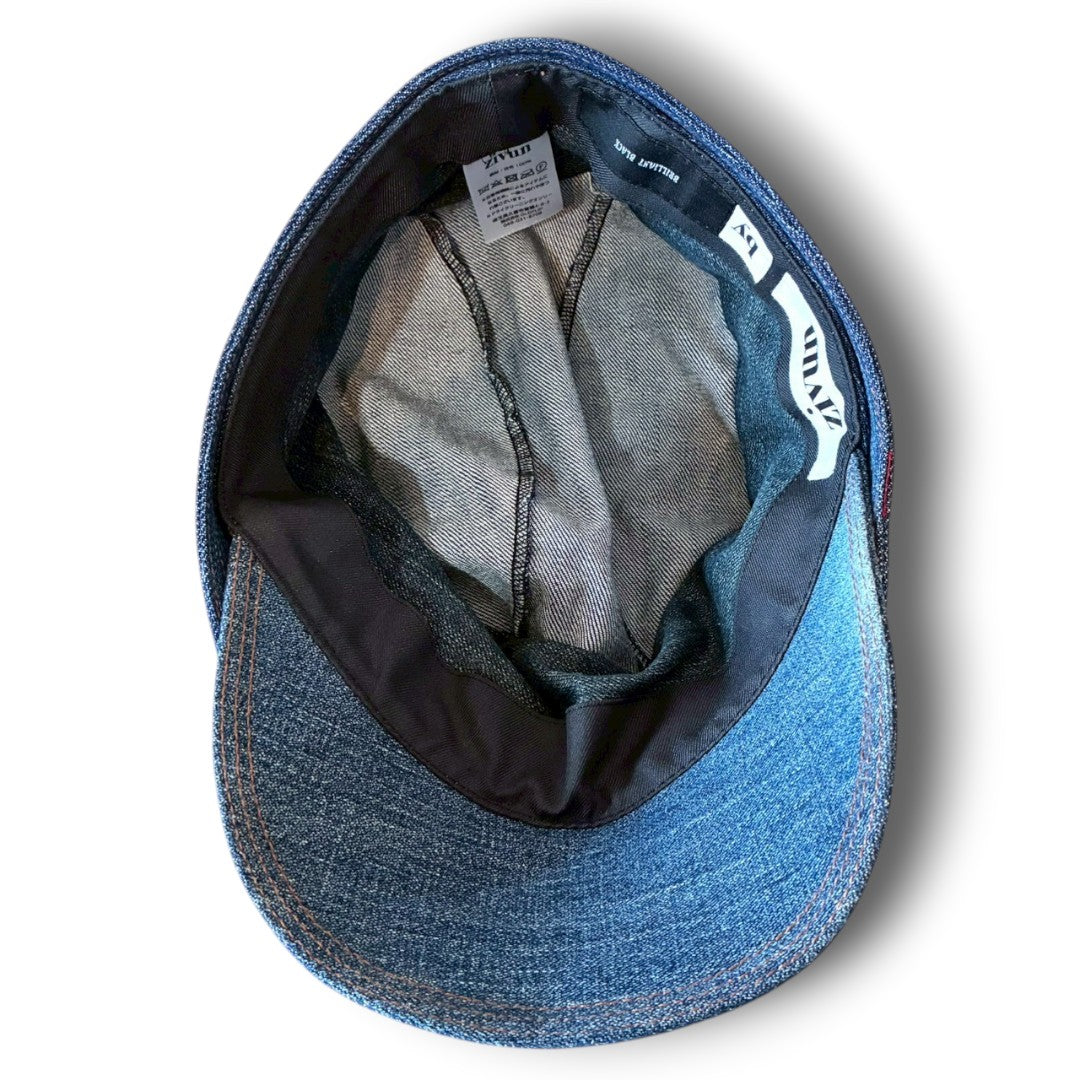 zivun × BLLIANT BLACK Remake Denim Cap | Structured Drape Design | Long Brim Work Cap | One-of-a-Kind | OLD FLIP