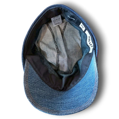 zivun × BLLIANT BLACK Remake Denim Cap | Structured Drape Design | Long Brim Work Cap | One-of-a-Kind | OLD FLIP