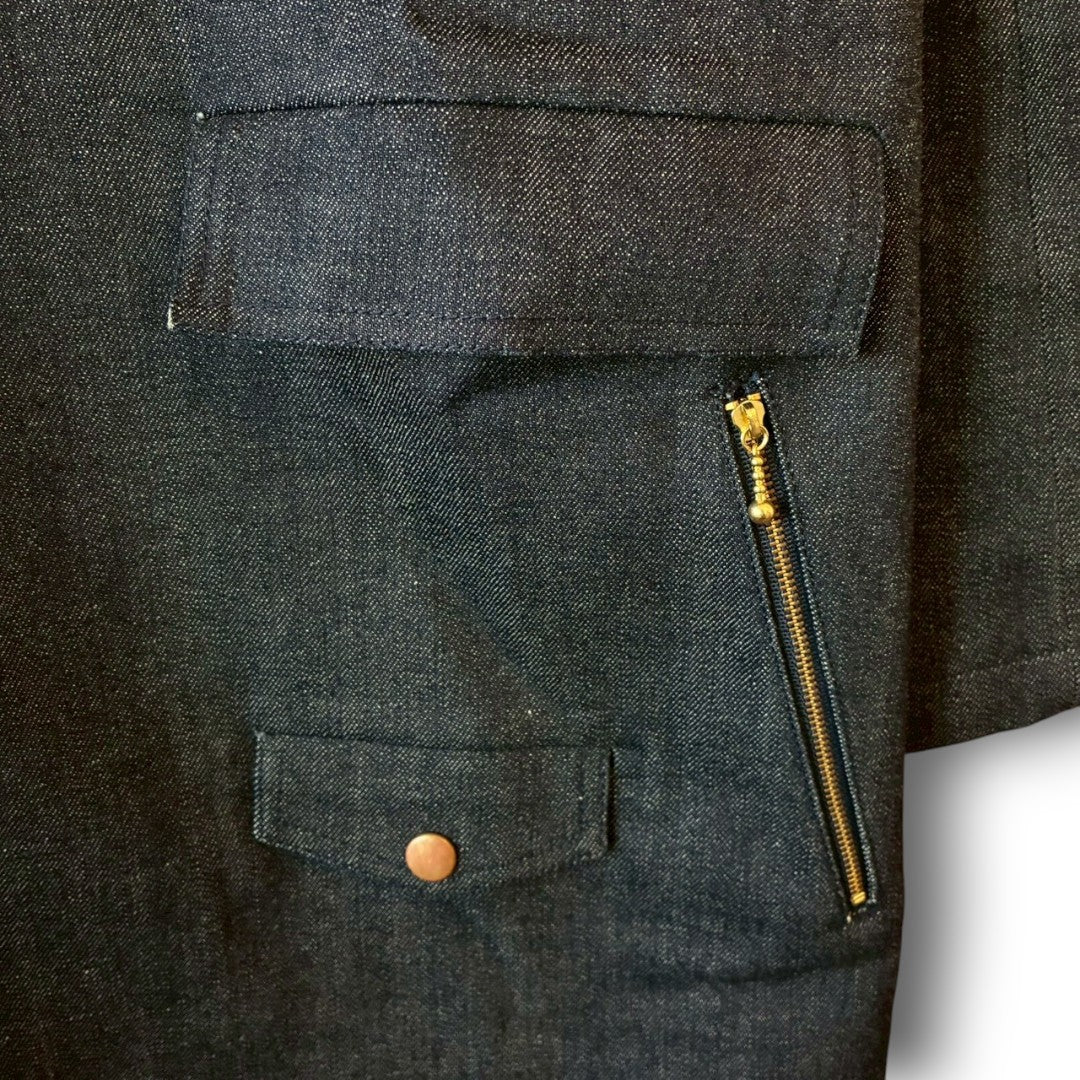 Denim Collarless Coat | Reconstructed Long Coat | Unisex | One-of-a-Kind | OLD FLIP