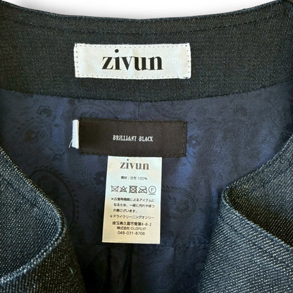 Denim Collarless Coat | Reconstructed Long Coat | Unisex | One-of-a-Kind | OLD FLIP