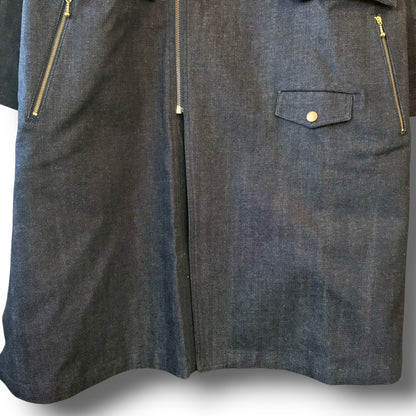 Denim Collarless Coat | Reconstructed Long Coat | Unisex | One-of-a-Kind | OLD FLIP