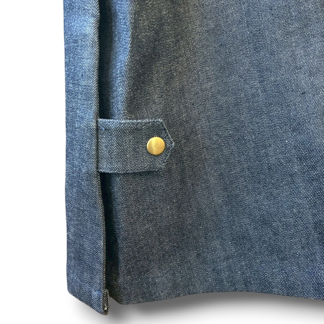 Denim Collarless Coat | Reconstructed Long Coat | Unisex | One-of-a-Kind | OLD FLIP