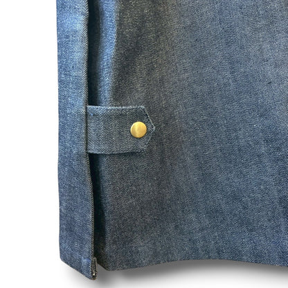 Denim Collarless Coat | Reconstructed Long Coat | Unisex | One-of-a-Kind | OLD FLIP