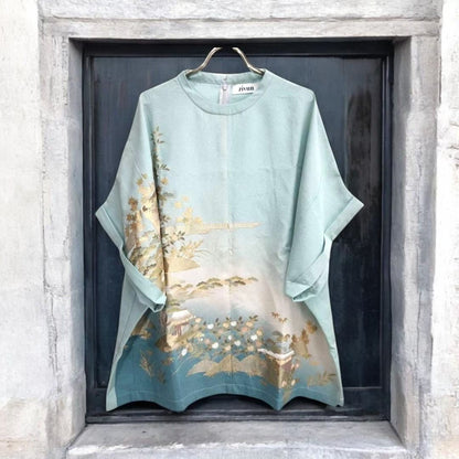 kimono blousse Ariake Garden Recollect store blouse shirt kimono tops pullover remake black kimono kb0013