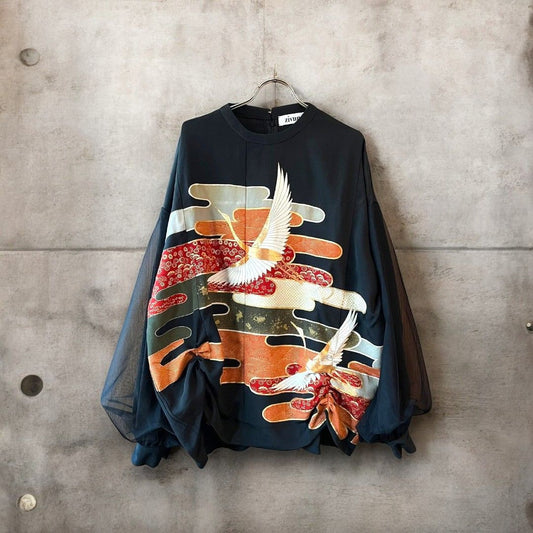 kimono tulle blousse 有明ガーデンrecollect店 着物 ブラウス シャツ チュール 再構築 リメイク remake ktb0007