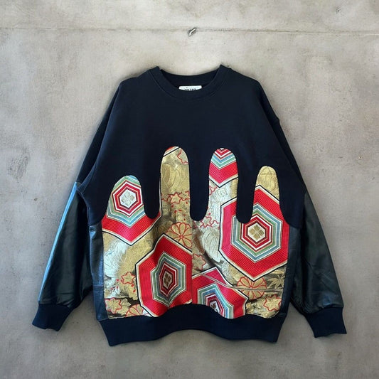 obi sweat 有明ガーデンrecollect店 スウェット トレーナー 着物 帯 再構築 リメイク remake kos0001