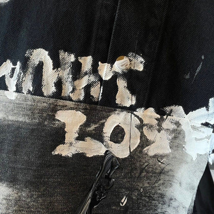 Leather coat, long coat, women's, men's, unisex, reconstructed, remade, denim, distressed, obi, paint, Ao Miyasaka recollect Ariake Garden store