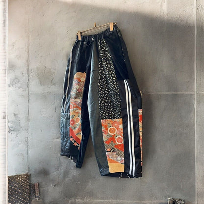 kimono rebuild pants Ariake Garden Recollect store Kimono pants Easy pants Reconstruction Remake Black Tomesode kp0003