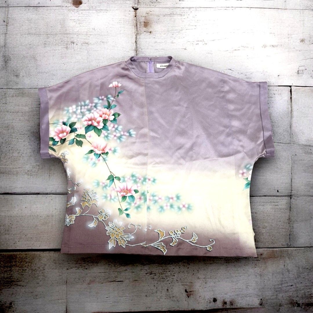 kimono blousse Ariake Garden Recollect store Kimono blouse shirt reconstruction remake remake pullover purple