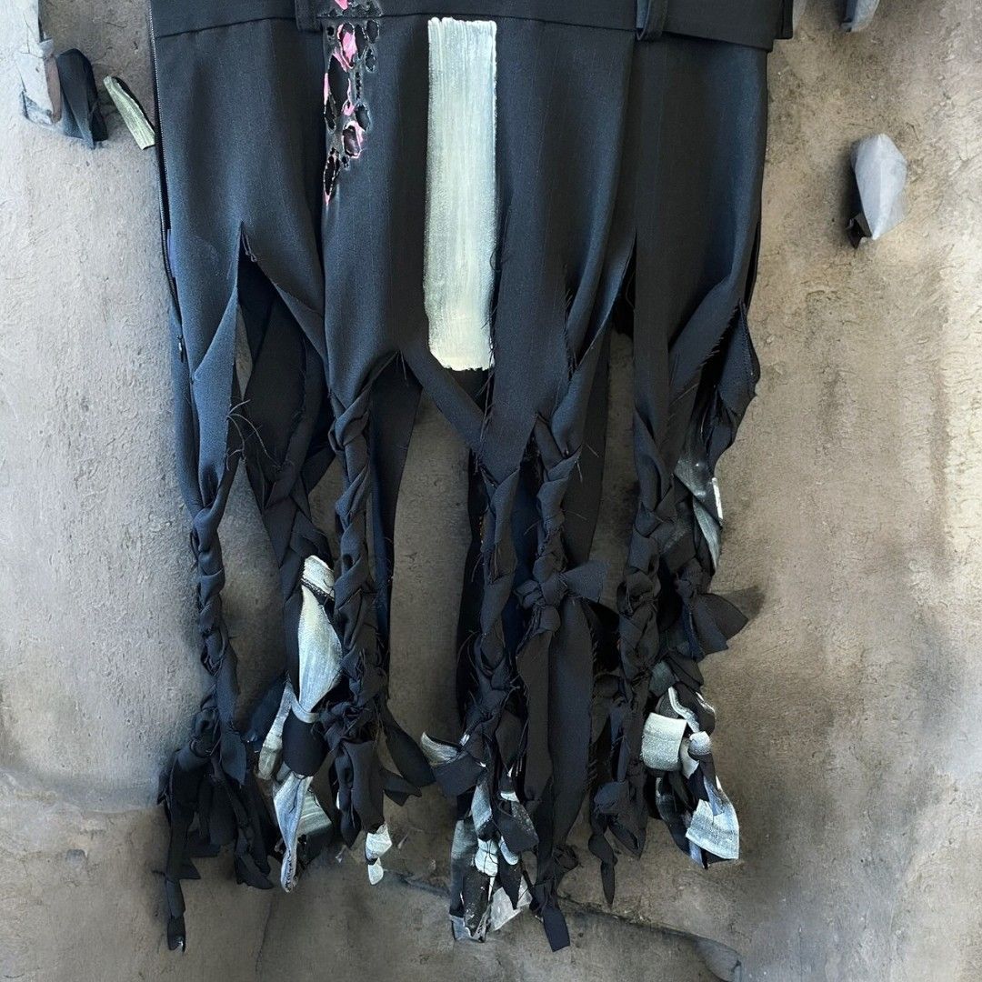 ロングシャツ シャツコート レディース リメイク 黒 ブラック ペイント remake Ao Miyasaka recollect有明ガーデン店