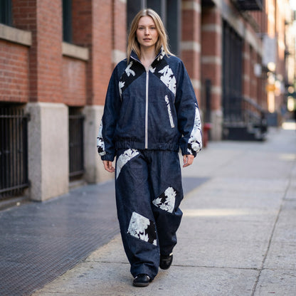 zivun by Cammy Reconstructed Kimono Denim Track Jacket | Unisex | One-of-a-Kind | OLD FLIP