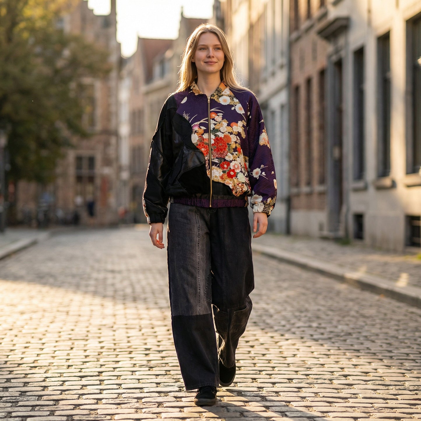 zivun by Nao Reconstructed Furisode MA-1 Jacket | Asymmetrical | Unisex | One-of-a-Kind | OLD FLIP