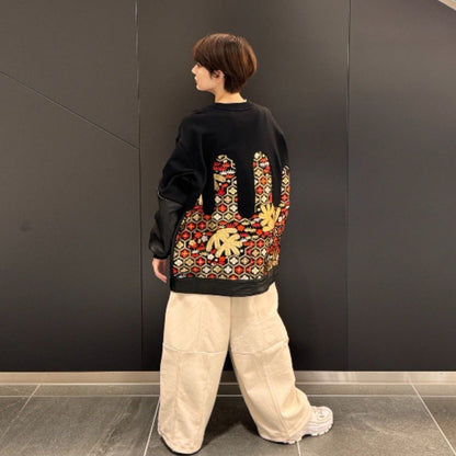 obi sweat 有明ガーデンrecollect店 スウェット トレーナー 着物 帯 再構築 リメイク remake kos0001